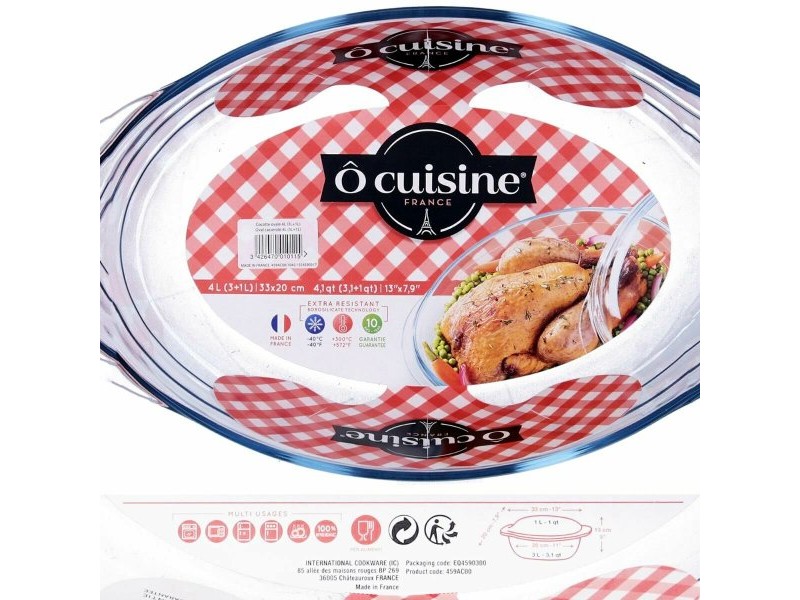 Касерола с Капак Pyrex Essentials 23 x 11 x 27 cm Прозрачен Cтъкло 32 L