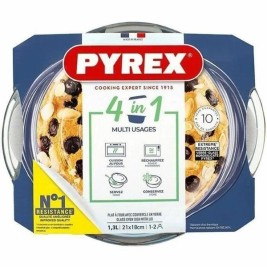Касерола с Капак Pyrex 1,4 L 18 x 9 x 21 cm Бял Прозрачен Cтъкло