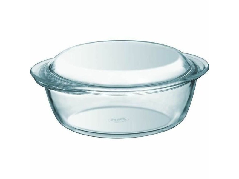 Касерола с Капак Pyrex 1,4 L 18 x 9 x 21 cm Бял Прозрачен Cтъкло