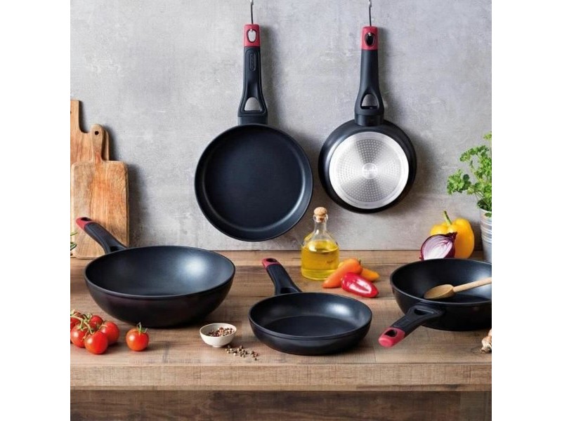 Тиган Pyrex Черен Алуминий Ø 22 cm