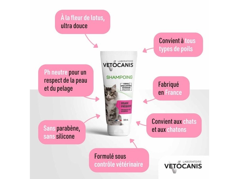 Шампоан за домашни любимци Vetocanis Пяна Цветен 300 ml Шампоан за домашни любимци Vetocanis Пяна Цветен 300 ml
