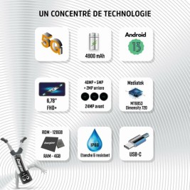 Мобилен телефон за по-възрастни хора Energizer H67GEU Octa Core 4 GB RAM 128 GB Черен 6,78