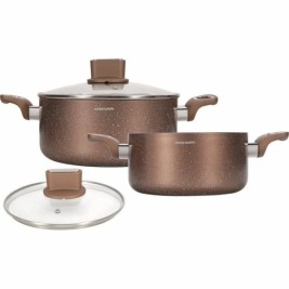 Касерола с Капак Arthur Martin Розов 4,5 L 4 Части