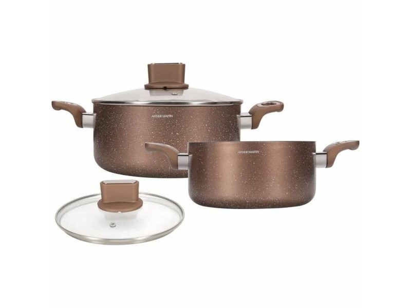 Касерола с Капак Arthur Martin Розов 4,5 L 4 Части
