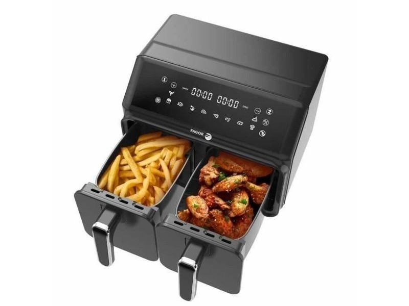 въздушен фритюрник Fagor FG2X4L Черен noir 2200 W 8 L