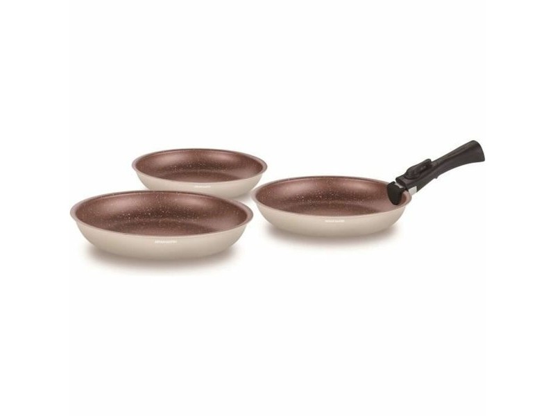 Комплект Тигани Arthur Martin Бежов Сметана Алуминий 4 Части (3 броя)