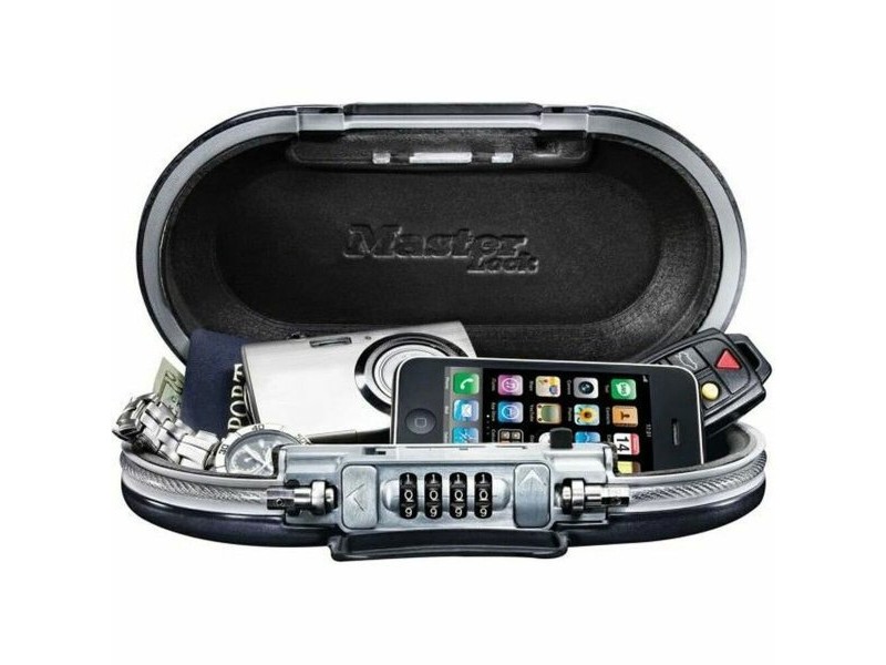 Преносим сейф със защитен кабел Master Lock 5900EURD Черен ABS 6 x 12,9 x 24 cm
