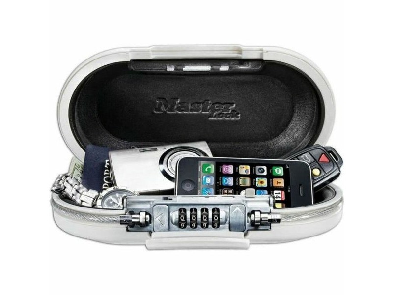 Преносим сейф със защитен кабел Master Lock 5900EURDWHT Бял ABS 700 ml 6 x 12,9 x 24 cm