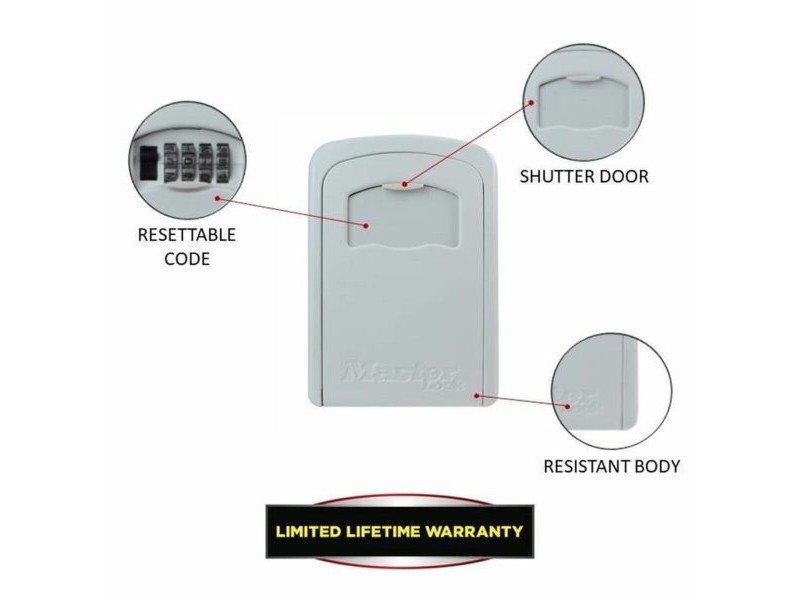 Сейф Master Lock 5401EURDCRM Ключове Бял Сив Метал Алуминий 8 x 3 x 12 cm