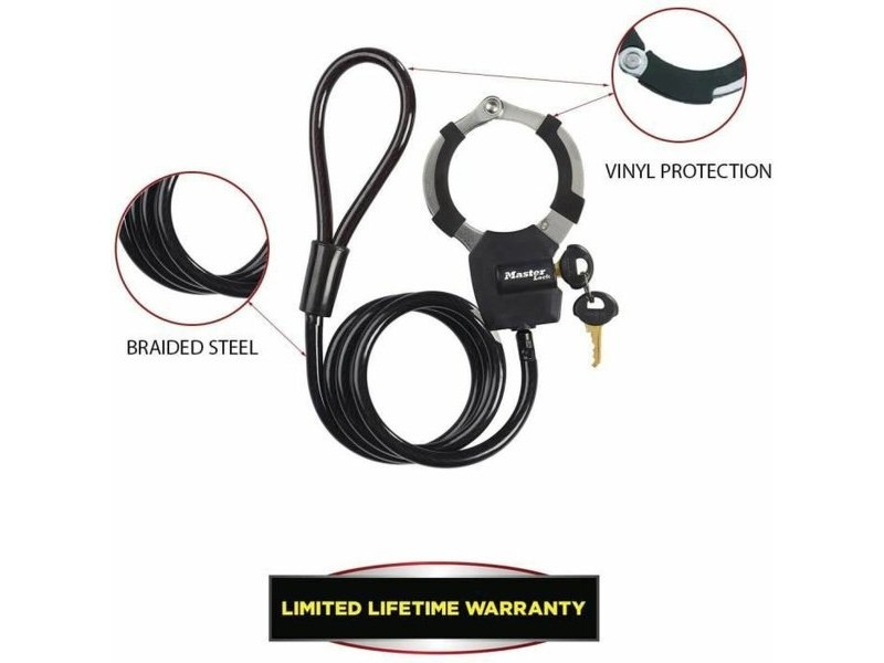 Кабел с катинар Master Lock Черен