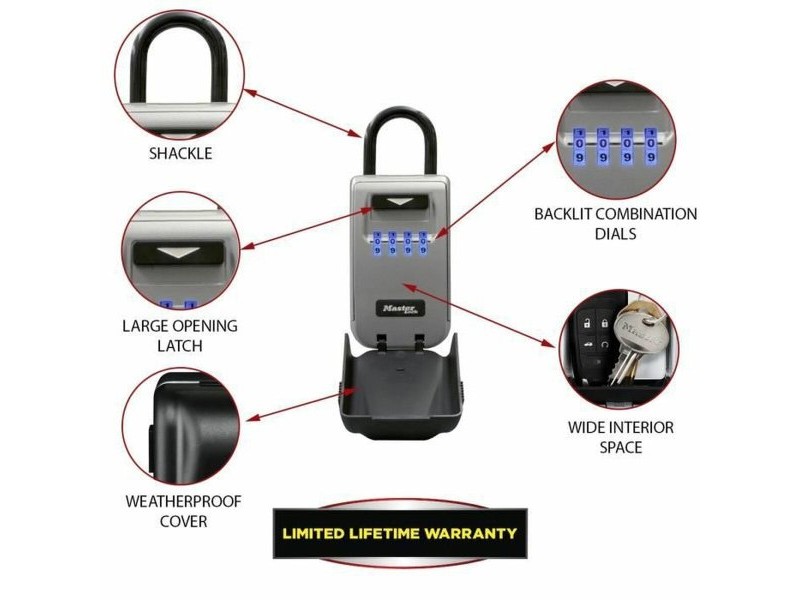Сейф Master Lock 5424EURD Ключове Сив Метал 17,5 x 7,2 x 5,2 cm