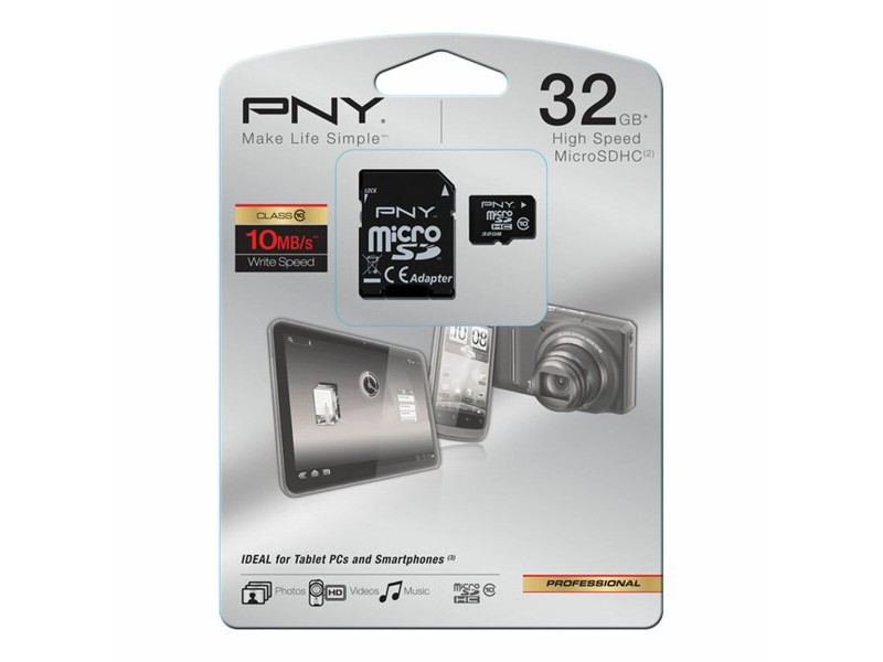 Mикро SD карта памет с адаптер PNY SDU32GBHC10HP-EF Клас 10 32 GB Mикро SD карта памет с адаптер PNY SDU32GBHC10HP-EF Клас 10 32 GB