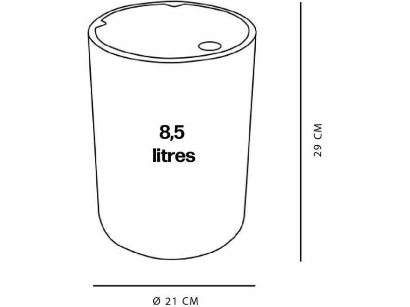 Кошче за боклук TODAY UTILITY Черен 8,5 L 21 x 29 cm