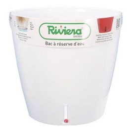 Саксия за самостоятелно поливане Riviera Eva New Бял Пластмаса Кръгъл Ø 46 cm