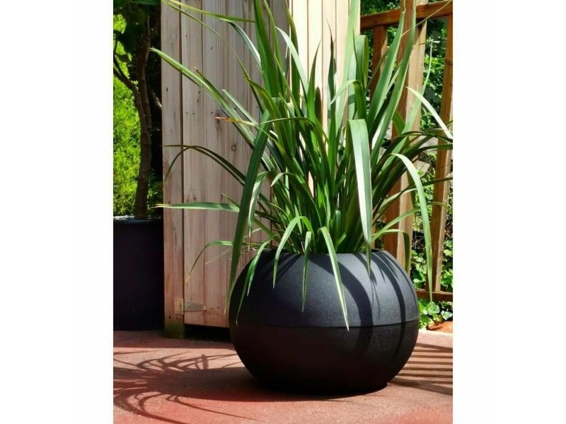 Саксия Riviera Черен Пластмаса Кръгъл Pall Ø 50 cm