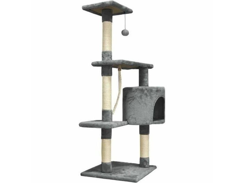 Чесало за Нокти за Котки Paloma Dark Сив 45 x 17 x 45 cm полиестер Плюш Дървен (1 броя)