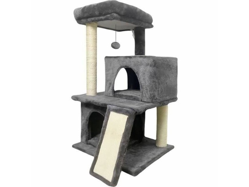 Чесало за Нокти за Котки FLOPI Dark Сив Плюш Дървен (1 броя)