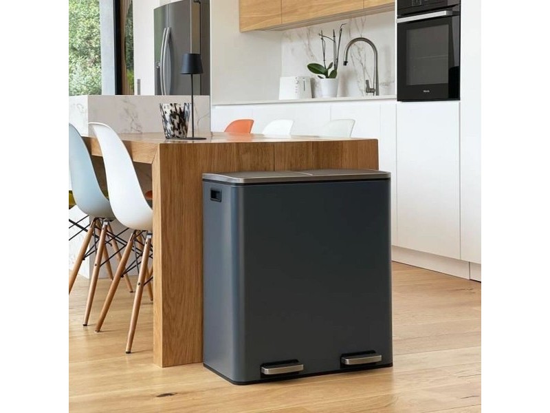 Кошче за боклук Kitchen Move Сив Неръждаема стомана 60 L
