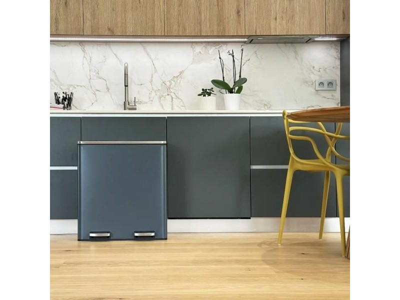 Кошче за боклук Kitchen Move Сив Неръждаема стомана 60 L