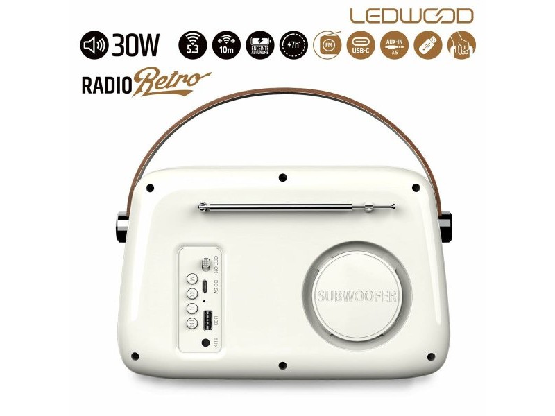 Радио-транзистор Ledwood ALMA WHI Бял 30 W