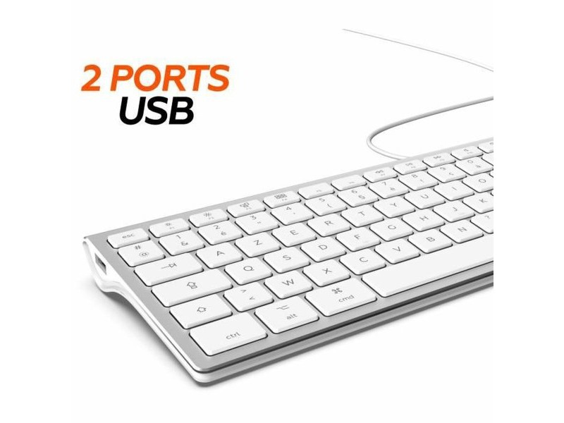 Клавиатура Mobility Lab Бял Сребрист Mac OS AZERTY