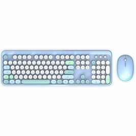 Клавиатура с мишка Mobility Lab Pure Color Син Azerty френски