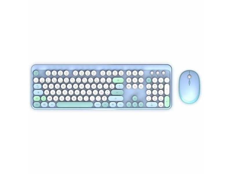 Клавиатура с мишка Mobility Lab Pure Color Син Azerty френски