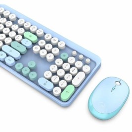 Клавиатура с мишка Mobility Lab Pure Color Син Azerty френски
