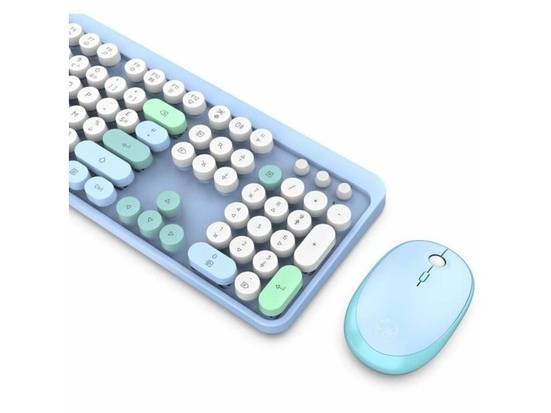 Клавиатура с мишка Mobility Lab Pure Color Син Azerty френски