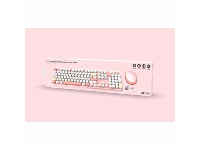 Клавиатура с мишка Mobility Lab Pure Color Rose Azerty френски