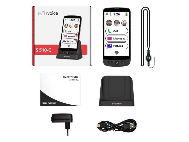 Смартфони Swiss Voice S510-C Черен