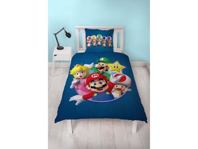 Комплект покривка за завивка Mario Bros 25 x 4 x 30 cm Син 140 легло 2 Части