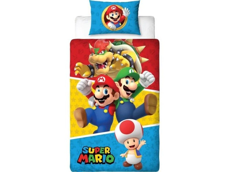 Комплект покривка за завивка Mario Bros 25 x 4 x 30 cm Многоцветен 140 легло 2 Части Комплект покривка за завивка Mario Bros 25 x 4 x 30 cm Многоцветен 140 легло 2 Части