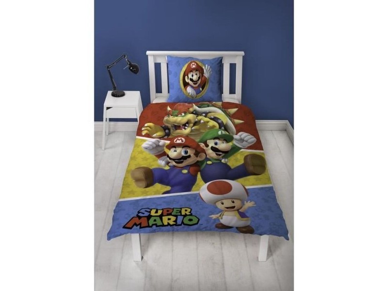 Комплект покривка за завивка Mario Bros 25 x 4 x 30 cm Многоцветен 140 легло 2 Части Комплект покривка за завивка Mario Bros 25 x 4 x 30 cm Многоцветен 140 легло 2 Части