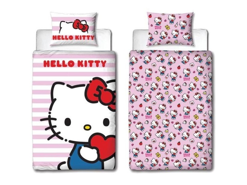 Комплект покривка за завивка Hello Kitty 25 x 5 x 30 cm Розов 140 легло 2 Части Комплект покривка за завивка Hello Kitty 25 x 5 x 30 cm Розов 140 легло 2 Части