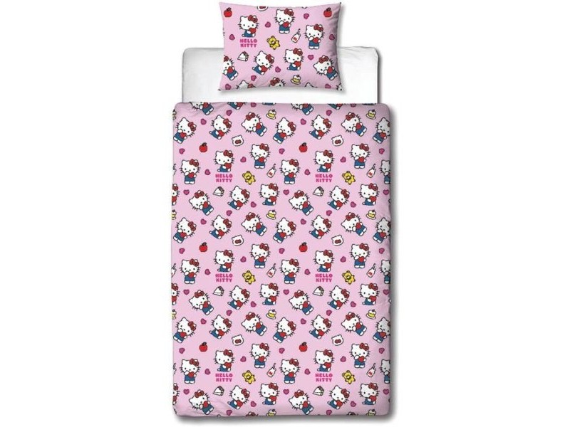 Комплект покривка за завивка Hello Kitty 25 x 5 x 30 cm Розов 140 легло 2 Части Комплект покривка за завивка Hello Kitty 25 x 5 x 30 cm Розов 140 легло 2 Части