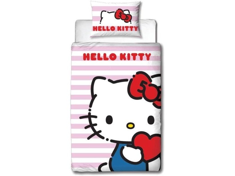 Комплект покривка за завивка Hello Kitty 25 x 5 x 30 cm Розов 140 легло 2 Части Комплект покривка за завивка Hello Kitty 25 x 5 x 30 cm Розов 140 легло 2 Части