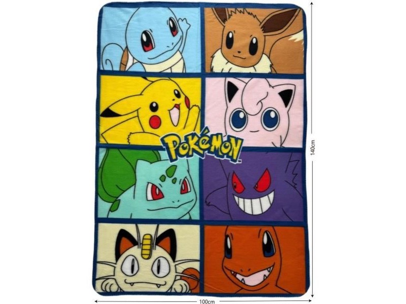 Одеяло Pokémon 12 x 10 x 24 cm Многоцветен Животни