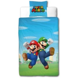 Комплект покривка за завивка Mario Bros Многоцветен 140 легло 2 Части