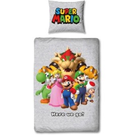 Комплект покривка за завивка Mario Bros Многоцветен 140 легло 2 Части