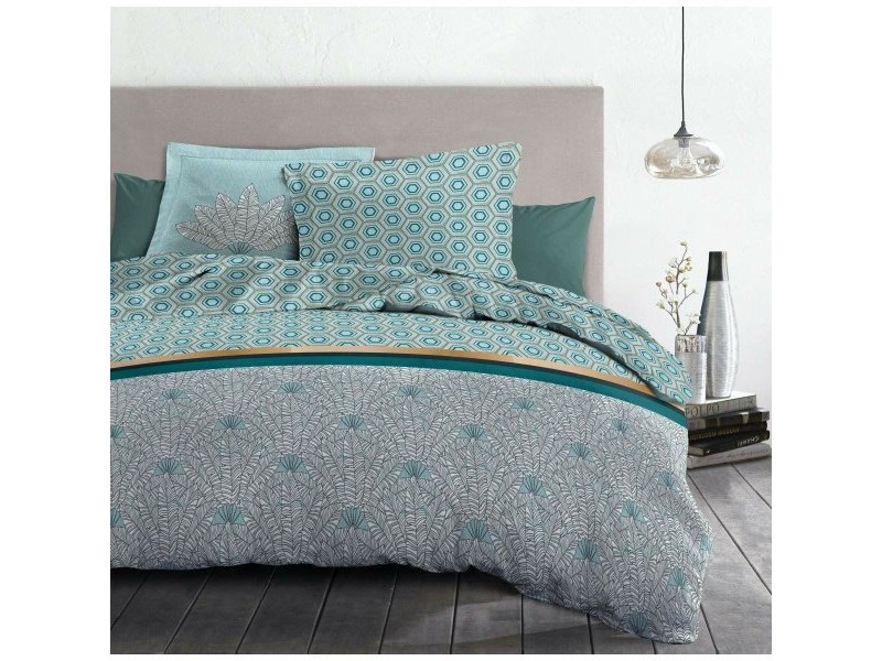 Комплект покривка за завивка HOME LINGE PASSION Бял Зелен Смарагдово Зелено Двойно легло 240 x 260 cm