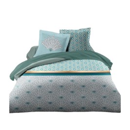 Комплект покривка за завивка HOME LINGE PASSION Бял Зелен Смарагдово Зелено Двойно легло 240 x 260 cm