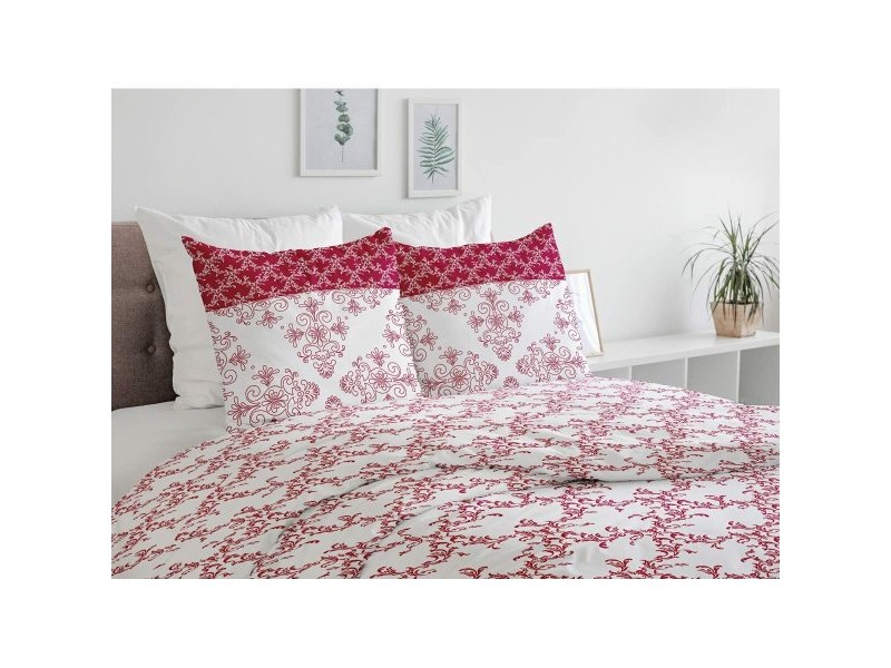 Комплект покривка за завивка HOME LINGE PASSION Бял Бургундия 220 x 240 cm 3 Части