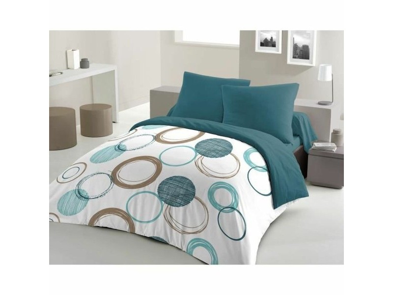 Комплект покривка за завивка HOME LINGE PASSION Бял Зелен 240 x 260 cm Кръгове Комплект покривка за завивка HOME LINGE PASSION Бял Зелен 240 x 260 cm Кръгове