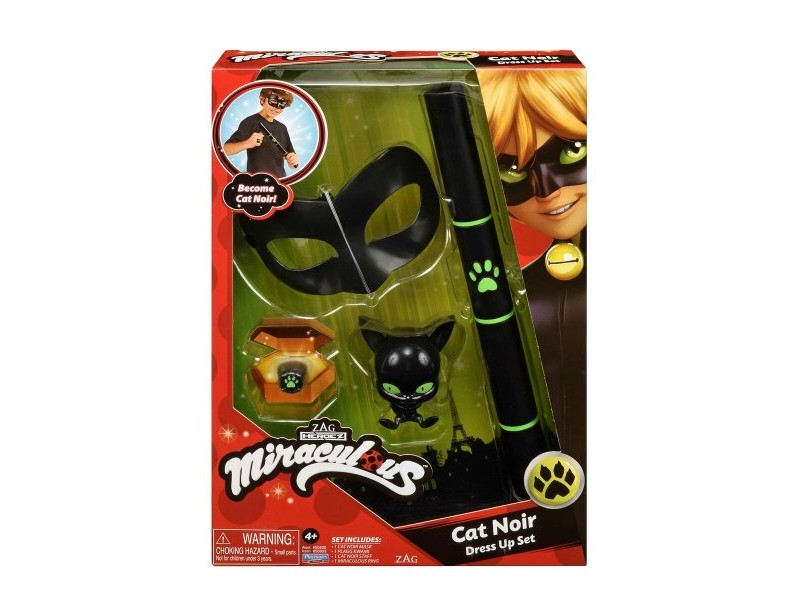 Маскировъчен костюм за деца Miraculous: Tales of Ladybug & Cat Noir Transformation Set - Cat Noir 4 Части Черен Многоцветен