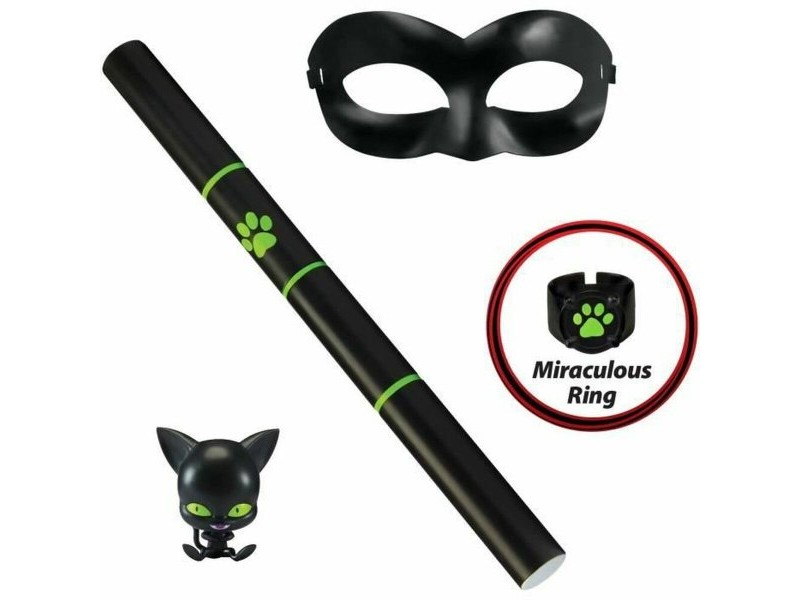 Маскировъчен костюм за деца Miraculous: Tales of Ladybug & Cat Noir Transformation Set - Cat Noir 4 Части Черен Многоцветен