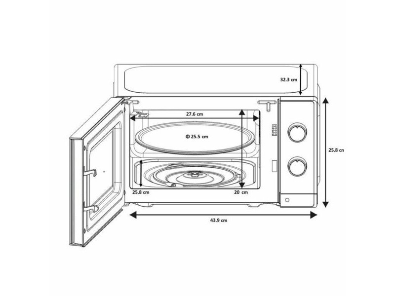 микровълновата фурна Oceanic OCEAMO20W12 Бял 20 L