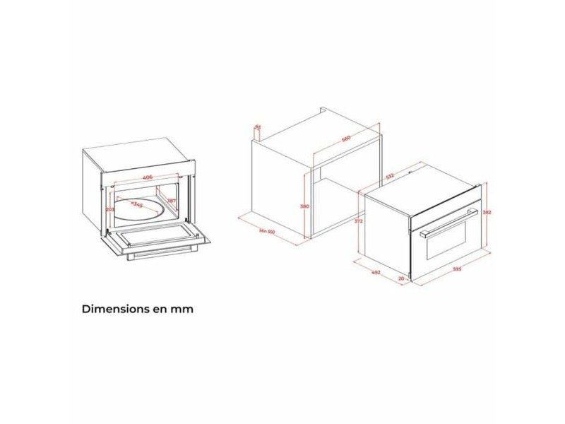 Вградена микровълнова печка Continental Edison CEMO34CEB3 Черен 1450 W 34 L Вградена микровълнова печка Continental Edison CEMO34CEB3 Черен 1450 W 34 L