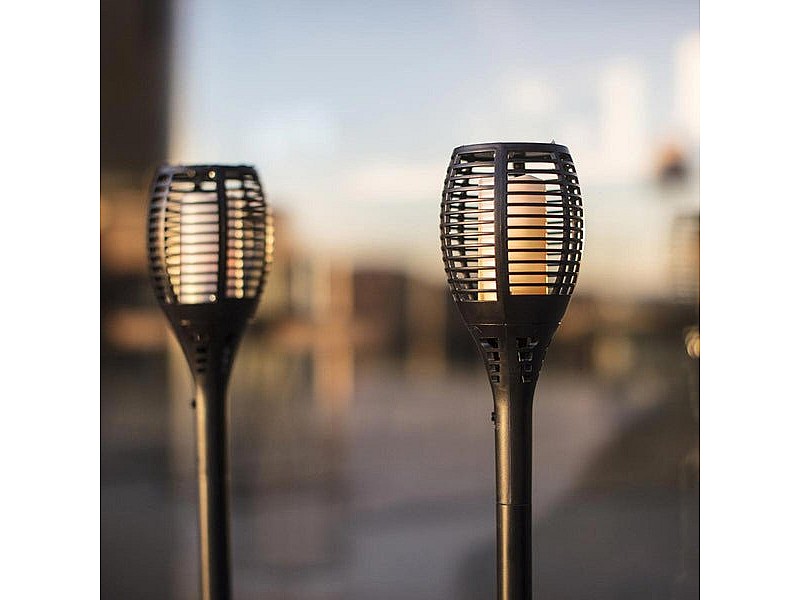 Комплект слънчеви градински фенери Lumi Garden Maity Sun Mini Черен Пластмаса 70 cm (2 броя)