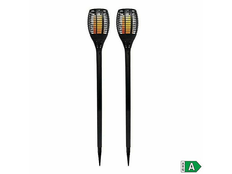 Комплект слънчеви градински фенери Lumi Garden Maity Sun Mini Черен Пластмаса 70 cm (2 броя)